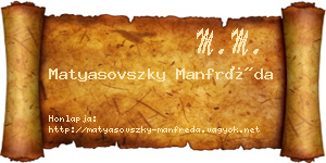 Matyasovszky Manfréda névjegykártya